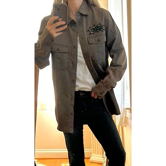 ZADIG & VOLTAIRE Surfboard Cotton Twill Shirt Jacket Khaki Canvas Unisex Sz XS - Picture 1 of 12